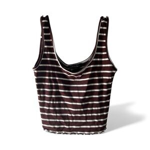 Striped Brown Crop Top